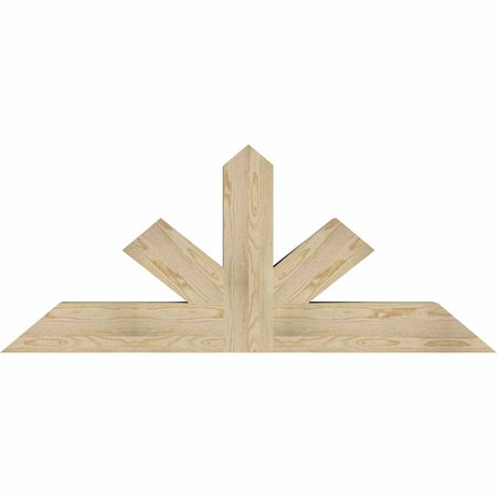 Ekena Millwork Saratoga Rough Sawn Timber Gable Bracket, Douglas Fir, 60"W x 25"H x 6"D x 6"F, 10/12 Pitch GBW060X25X0606SAR00RDF
